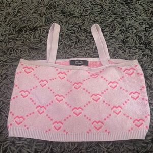 Pink Heart Cropped Tank top